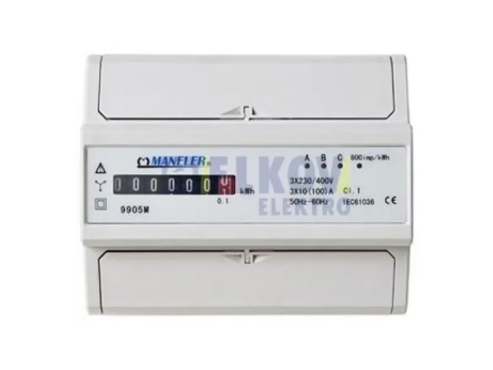 EM elektroměr MECH.10-100A TŘ.1,1.SAZ./3F.,7.MOD. 9905M, E1235