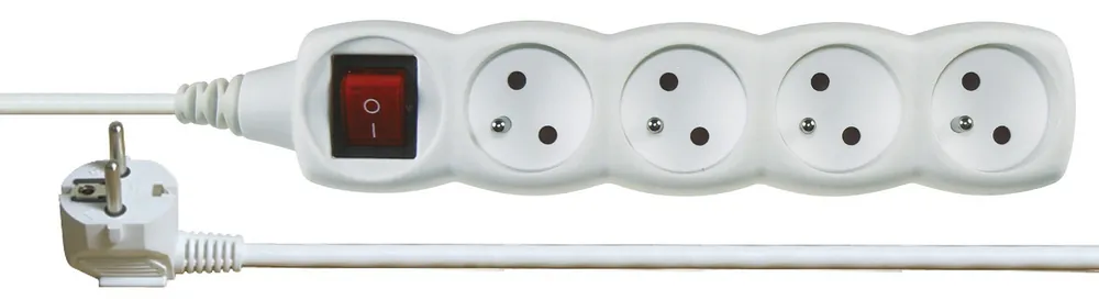 Kabel prodlužovací s vypínačem 4zásuvka Emos 2 m 1 mm2 IP 20