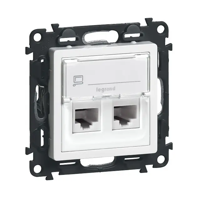 Zásuvka datová Legrand Valena Life CAT5e 2× RJ45 popisové pole bílá