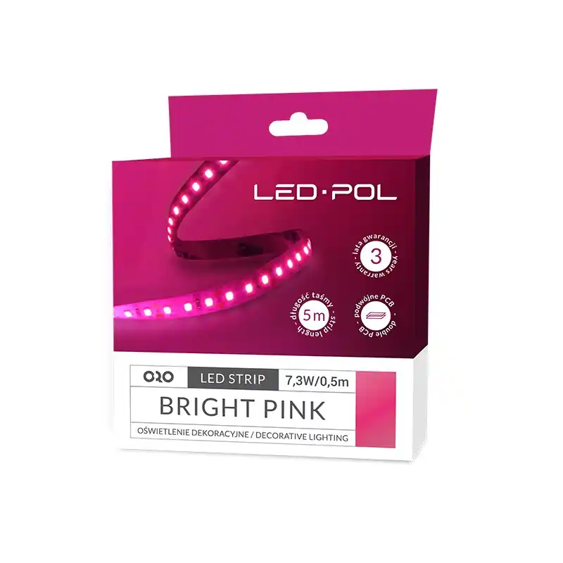 Pásek LED ORO 12 V 13,1 W/m růžová