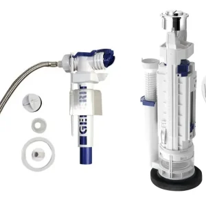 Splachovací souprava s DUAL tlačítkem, boční napouštění 3/8", chrom