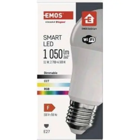 ZQW515R Chytrá LED žárovka GoSmart A60 / E27 / 11 W (75 W) / 1 050 lm / RGB / stmívatelná / Wi-Fi EMOS Lighting