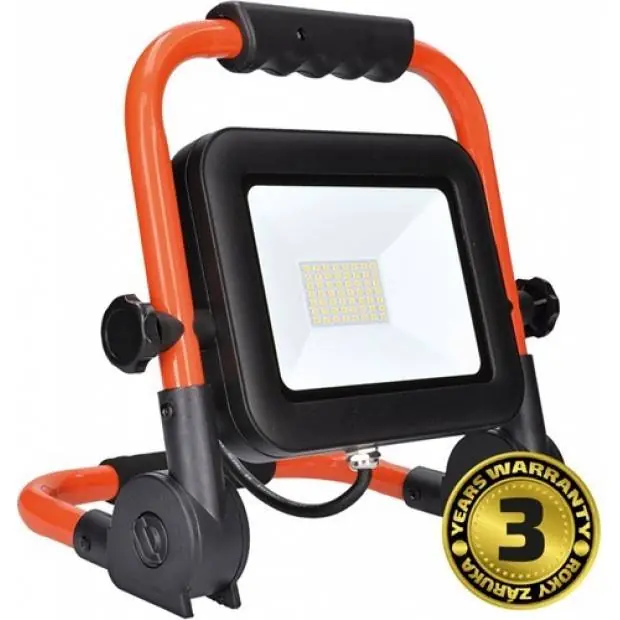 WM-50W-FEL LED reflektor PRO se sklopným stojanem, 50W, 4250lm, 5000K, kabel se zástrčkou, IP65 Massive