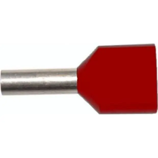 Dutinka DD 1,5- 8 rudá dvojitá o průřezu 2x1,5mm2 / 8mm