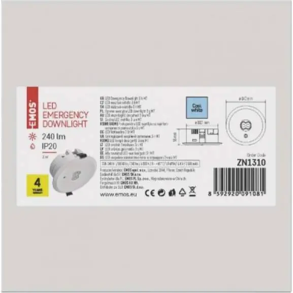 ZN1310 Nouzové svítidlo 3W 240lm 3h MT EMOS Lighting