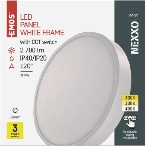 ZM5153 LED přisazené svítidlo NEXXO, kruhové, bílé, 28,5W, se změnou CCT EMOS Lighting