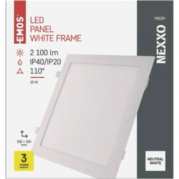 ZD2155 LED vestavné svítidlo NEXXO, čtvercové, bílé, 25W, neutrální bílá EMOS Lighting
