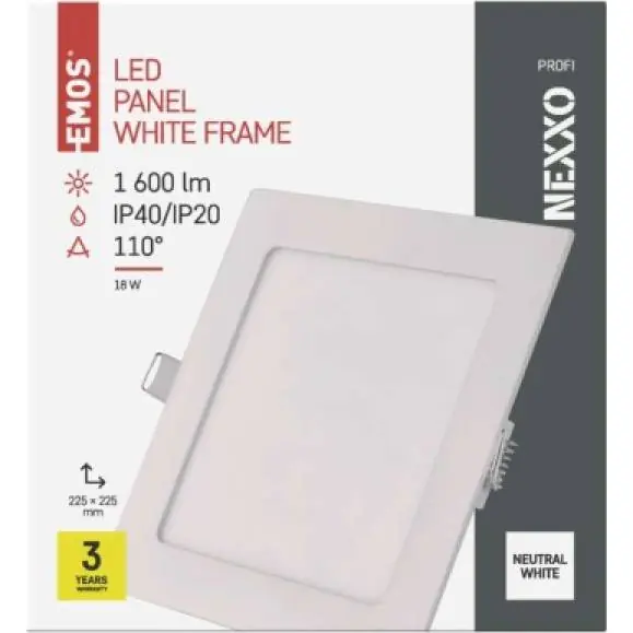 ZD2145 LED vestavné svítidlo NEXXO, čtvercové, bílé, 18W, neutrální bílá EMOS Lighting