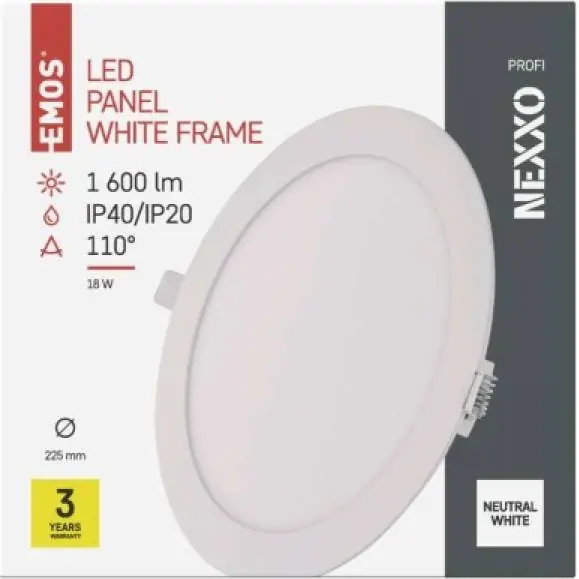 ZD1145 LED vestavné svítidlo NEXXO, kruhové, bílé, 18W, neutrální bílá EMOS Lighting