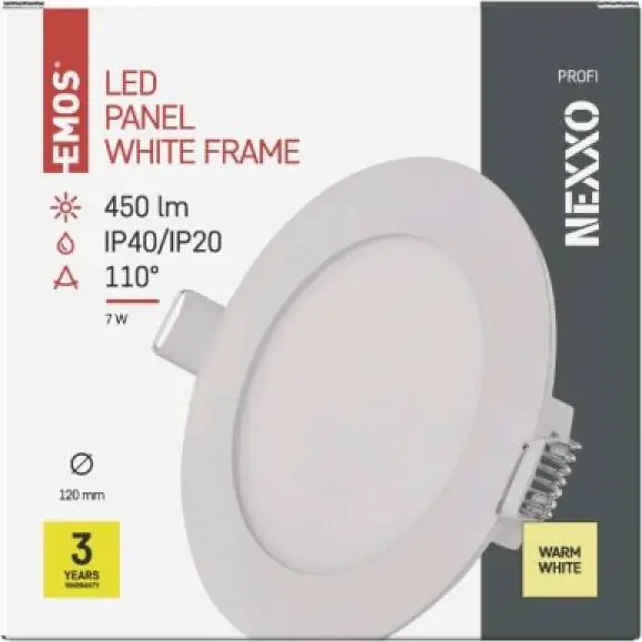 ZD1124 LED vestavné svítidlo NEXXO, kruhové, bílé, 7W, teplá bílá EMOS Lighting