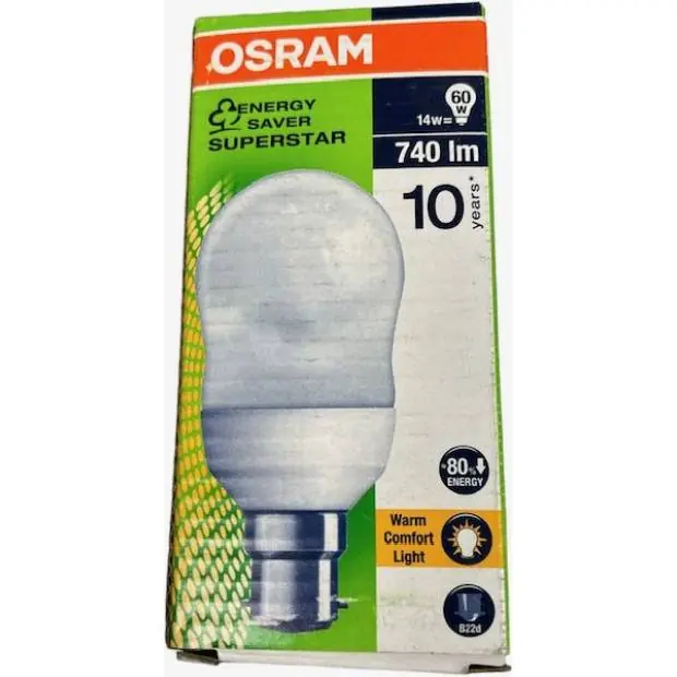 Osram DULUX Superstar Classic A B22d 14W/ 2500 K, 740 lm