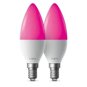 Chytrá žárovka TP-Link Tapo L430C(2-pack) E14, 4,8W, 230V, přes IP, stmívatelná, 2500K až 6500K, 52420107